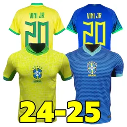 Novo 2024 2025 Brasil camisas de futebol 24/25 CASEMIRO L.PAQUETA RIHARLISON NEYMAR camisa RAPHINHA G.JESUS VINI JR RODRYGO Kit infantil uniforme de futebol