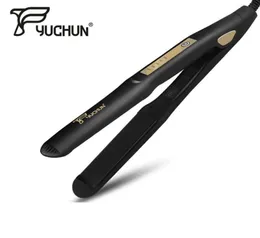 Mini Professional Hair Flat Iron Strainter Curler Hårklippning Negativ jon Curling Iron Corrugation Flat GoFre 50W8507204