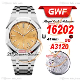 GWF V2 41mm 16202 50th Anniversary carica automatica Cal.4302 orologio automatico da uomo quadrante champagne bracciale in acciaio inossidabile orologi Super Edition HelloWatch A43E