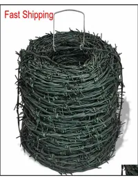 السلك الشائك Vidaxl 328039 Green Iron Barbwire Garden Patio Fencing Wires Fence U4SX35360923