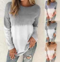 Women039s Hoodies Sweatshirts Plus Size Printing Tiedyed Gradient Long Sleeve Oneck Streetwear Sudaderas Con Capucha Moleto2247232