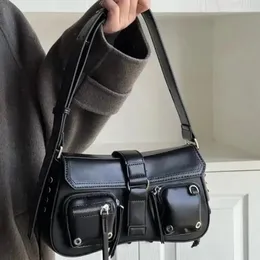 Abendtaschen Y2K Koreanische Frauen Harajuku Vintage Gothic Schwarze Handtasche Ästhetische Elegante Punk Geldbörse Handtaschen Schulter Baguette ToteNeue Produkte