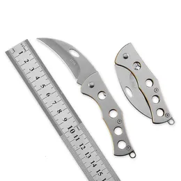 Mini Stainless Steel Folding Self-Defense Small Outdoor Camping Claw Travel Portable Bending Fruit Knife 718564