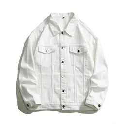 Autumn Men Oversize White Denim Jacket Streetwear Cotton Casual All-Match High Quality Jean Coats Man Blue Green Black 240304