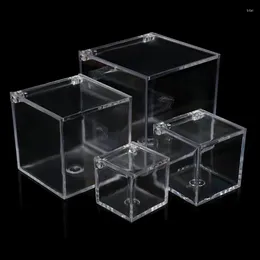 Jewelry Pouches Transparent Acrylic Candy Box Birthday Wedding Chocolate Cube Boxs Decor