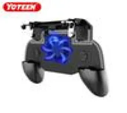 Yoteen controlador de jogo móvel, ventilador de resfriamento, alça estendida com joystick de gatilho para ios, android, pubg, jogo de tiro 3637800