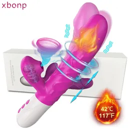 Sucking Thrusting Vibrator For Women Clitoris Sucker Stimulator Telescopic Rotation G-Spot Vibrators Female Sex Toys For Adults 240226