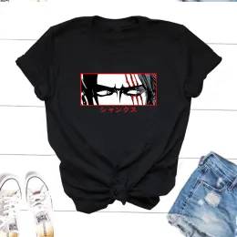 T-shirt Redłowłosa Shanks T koszule anime dla kobiet akagami no shanks oczy graficzne koszulki bawełniane z krótkim rękawem