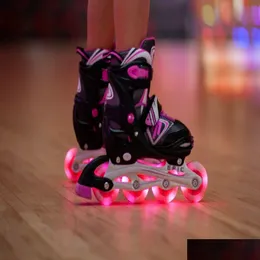 인라인 롤러 스케이트 서사시 분노 조절 가능한 인라인 롤러 스케이트 w LED 조명 휠 드롭 배달 스포츠 야외 액션 스포츠 INL DH0MN