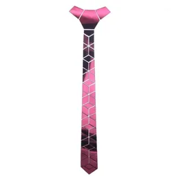 Krawatten Acryl Spiegel Männer Glänzende Krawatte Modeschmuck Rosa Dünne Diamant Plaid Geometrische Schlanke Bling Bling12402