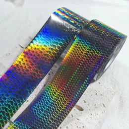 Folhas de unhas a laser para escala de peixe, 120m, para papel de transferência de metal, manicure, camaleão, envolve decorações de unhas aurorais 240301