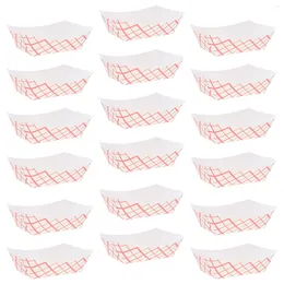 Einweg-Geschirr 50 PCs Tray Party Boot Multifunktionsdessert Praktisches Papierzubehör Haushalt