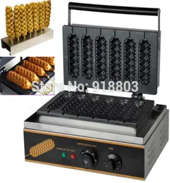 2 w 1 użycie komercyjne Nonstick 110 V 220V Electric Waffle Waffle Dog na produkuce Baker Baker Uchwyt ze stali nierdzewnej Stand7004348