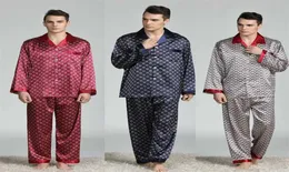 Silkpyjamas för män långseleeved pijama hombre siden pyjamas kostym sömnkläder pijama de los hombres pajamas män pigiama uomo 2110197374757