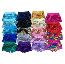 Moda crianças calças curtas meninas lantejoulas calças de verão crianças cor ouro brilhante cintura bonito pant9568227