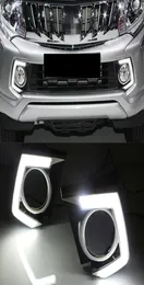 2 шт. для Mitsubishi Triton L200 2015 2016 2017 2018 автомобильные светодиодные дневные ходовые огни DRL лампа с функцией затемнения противотуманная лампа3915496