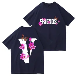 2024 free shipping vlone Men's T-shirts Summer Women Designers t Shirts Butterfly Print Shorts Tees Fashion Tee Tops Man s Shirt Clothing Street new style on sale