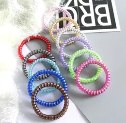 Telephone Wire Cord Gum Hair Tie 65cm Girls Elastic Hair Band Ring Rope Candy Color Bracelet Stretchy Scrunchy2788400