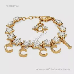 braccialetto di gioielli di designBracciale di design con maglie di cristallo Bracciale rigido da uomo Donna Gioielli in acciaio inossidabile color oro Bracciali hip-hop unisex di alta qualità