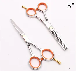 5Inch 14 5cm 440C Customized Logo Professional Human Hair Scissors Barbers039 Hairdressing Shears Cutting Thinning Scissors Sty2580447