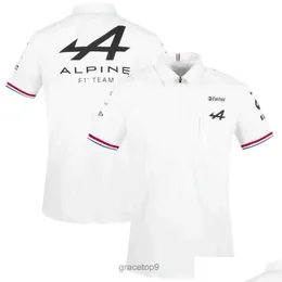 رجال Polos للدراجات النارية Approacl Motorsport Alpine F1 Team Aracing Tshirt White Black Beathable Teamline Teamline Shirt Shirt Car Fan Clothing Drop القابلة للتخصيص 98I8
