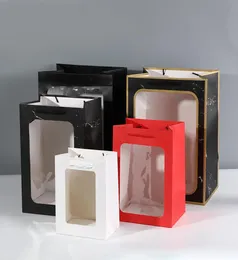 Przezroczyste okno torebki z prezentami Walentyn039s Day Flow Case Pakiet urodzinowy marmurowe torby Wrap1990306