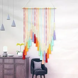 Tapeçarias Macrame Decoração de suspensão de parede Colorful Tassel Tapeçaria Decoração de casa para sala de estar Quarto