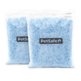 Sacos de areia para gatos PetSafe ScoopFree Premium Crystal, aroma fresco, cristais de sílica, 4,3 lb cada 2 pacotes