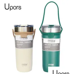 Thermos Upors Tazza termica portatile 304 Acciaio inossidabile Sottovuoto Bicchiere a doppia parete Bicchiere da viaggio Tazza da caffè Bevande fredde Thermos Dro Dh7Bo