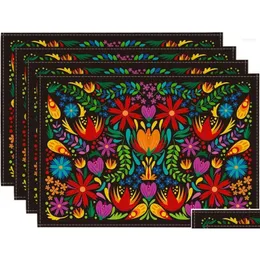 Tapetes almofadas mesa dia mexicano dos mortos linho placemats para decoração de jantar lavável dia de los muertos decorações de festa de feriado dro dhrho