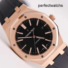 Gentlemen Swiss AP Watch Epic Royal Oak Series 15400OR Relógio masculino em ouro rosa automático mecânico suíço famoso relógio esportivo de luxo com diâmetro de 41 mm