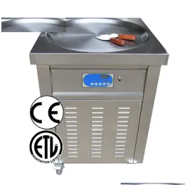 Diğer Mutfak, Yemek Bar'dan Kapıya Ticari ETL USA Mutfak Ekipmanları Franchise Tek Yuvarlak 55cm Pan Fried Rulo Dondurma Hine Dro Dhmge