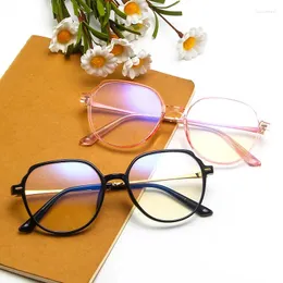 Montature per occhiali da sole 2024 Montatura per occhiali da vista anti-blu quadrati in oro rosa moda per donna Occhiali da vista per computer oversize in lega vintage neri