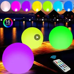 Party Favor zdalnie pływające światła basenowe 16 Kolory na zewnątrz pływające kula LED Light Wodoodporny basen trawnikowy