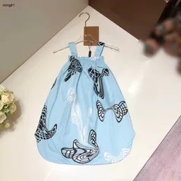 Märke baby camisole kjol prinsessan klänning flicka klänningar storlek 100-160 cm barn designer kläder björn mönster tryck barn frock 24mar