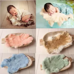 生まれたPographs Propss Soft Rabbit Fur Blanket Studio Baby POアクセサリー撮影装飾バケットバスケットクッションフィラー240226