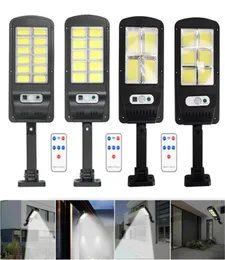 COB Holofotes Solares Luzes Controle Remoto PIR Sensor de Movimento LED Lâmpada de rua Solar Ao Ar Livre Refletor À Prova D 'Água Jardim Parede light4283449