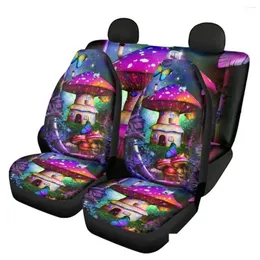 Car Seat Covers Car Seat Ers Front/Rear Galaxy Butterfly 3D Pattern Elastic Remove Er Fantasy Mushroom Easy To Drop Delivery Automobil Dh1Ny