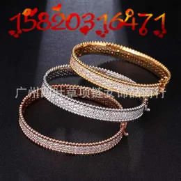 Bracciale V. Versione alta, caleidoscopio in argento puro, bracciale con stella a cielo pieno, per donna, in oro rosa 18 carati, versione coreana, bracciale completo di diamanti di fascia alta.