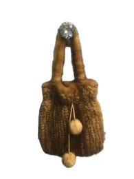 Sacos de cintura real tricô bolsa de malha moda luxuosa 2024 elegante cordão pom poms 230830