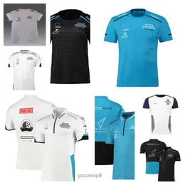 Herrpolos F1 Working Racing Suit Car Team Short Sleeved T-shirt Fan Fast Dry Short Sleeped Round Lead Car Work Clothes Anpassningsbar U5RR