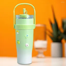 Vattenflaskor värmeisolerad flaskdryck hållare rostfritt stål tumbler kopp med läckresistent halm återanvändbar för hemmet