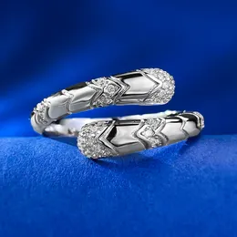Attraverso anello di diamanti Moissanite 100% Real 925 Sterling Silver Party Wedding Cand Rings for Women Bridal Engagement Gioielli regalo