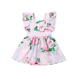 2019 New Infant Bady Bady Girls Floral Dress Butterfly Sleeve Dress Baby Sweet Sundress Outfit Sunsuit Closes Set 0〜24m5688150