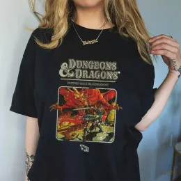 T-shirt Dungeon Dragon 1974 DND-skjortor för kvinnors bomull Kort ärm Summer Soft Tee Clothing Casual Tops Men Tshirts unisex kläder