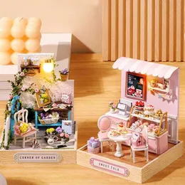 Architektura/DIY HOUSE Mini DIY Zestaw do tworzenia domu dla lalek i zgromadzenia Dom House Kit Creative Room Dekoracja sypialni z meblami Dollhouse