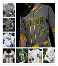 Benutzerdefinierte BAYLOR BU Coolege Baseball-Trikots Jared McKenzie Andy Thomas Jack Pineda Tre Richardson Antonio Valdez Owen Will Rigney Lu4861124