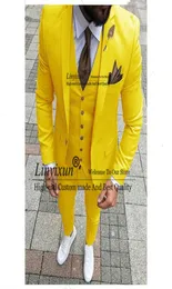 Neue Klassische Me Anzüge Noivo Terno Slim Fit Masculino Abend Anzüge Für Männer Schal Revers Bräutigam Smoking Gelb Lila Hochzeit tragen 3287462