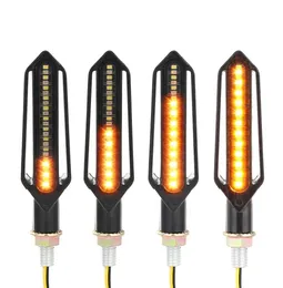 4 pcs LED Motorcycle Turn Signal Lights Flowing Water Indicator Lighting DRL Indicators Blinkers flickerred brake lamp7176116