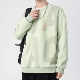 2024 MENS SPRING OCH Hösten New Large Letter Tryckt rund hals casual hoodie stilig och mångsidig ungdomstopp